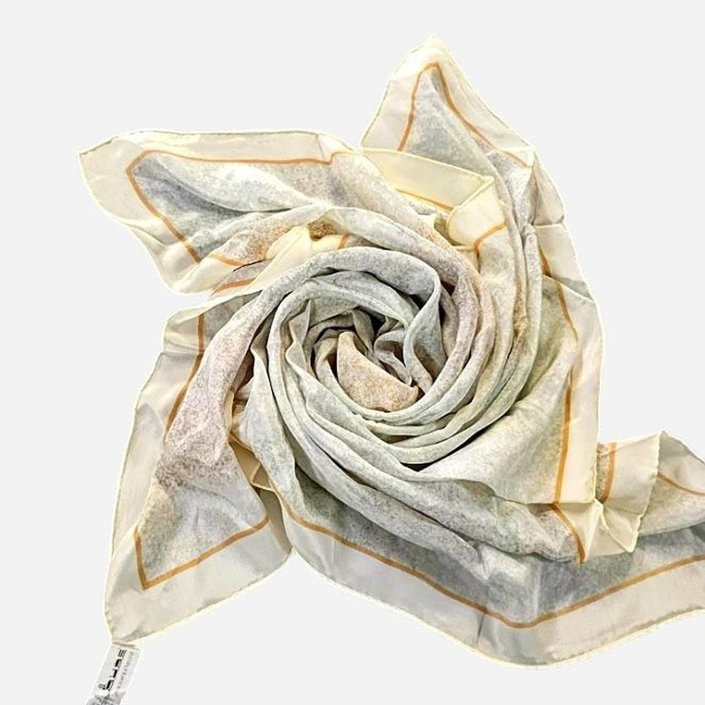 Vintage Echo Silk Scarf With A Beautiful Bordered  Pattern